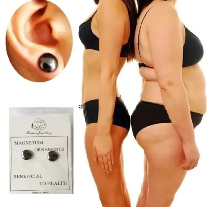1 Pair/5 pair Magnetic Slimming Earrings Weight Lose Slimming Auricular Therapy Slim Ear Studs Patch Fat Burning Health Jewelry
