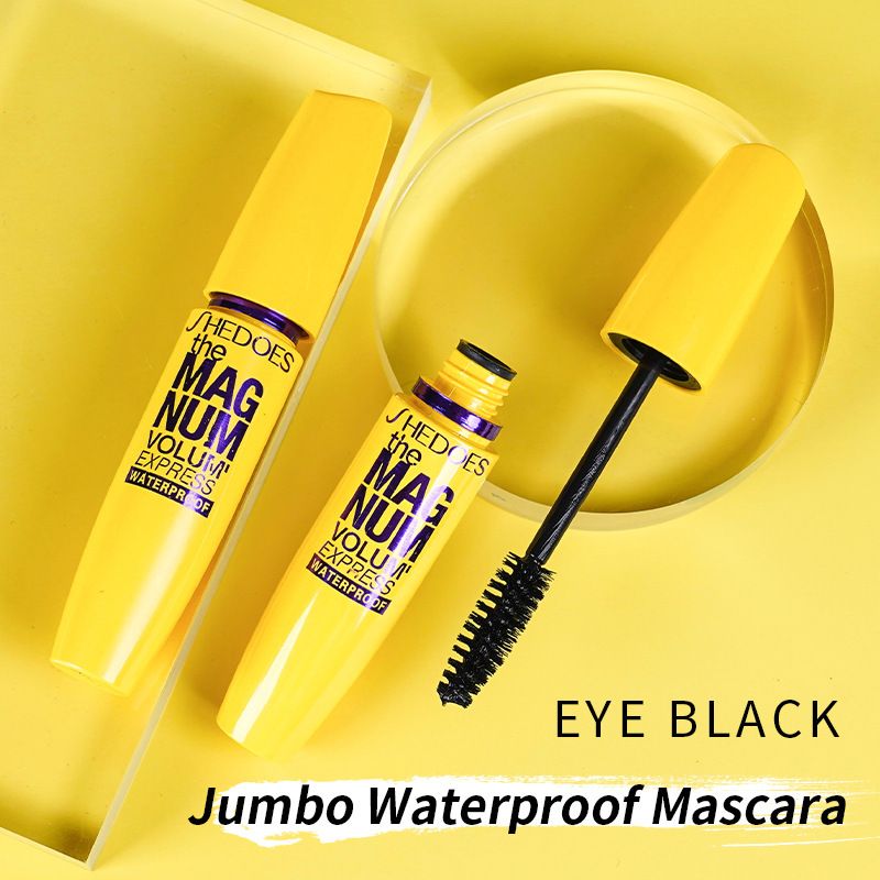 1pc Black Mascara Thickening, Lengthening, Curling, Waterproof Liquid Fiber Mascara