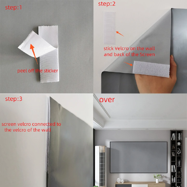 Simple Curtain Anti-Light 60 72 84 100 120 Inches Projection Screens Home Outdoor Office Portable 3D HD Projector