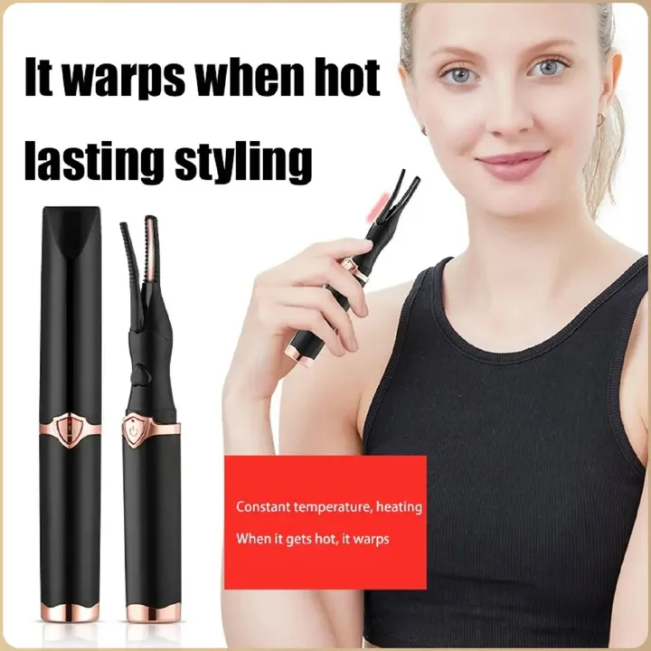 Portable USB Electric Eyelash Curler Fast and Natural ,Lasting Lash Curler Tool Naturally Curled Electric Eyelash Curler Intelligent Temperature Control Styling Make Up Eyelashes Curl