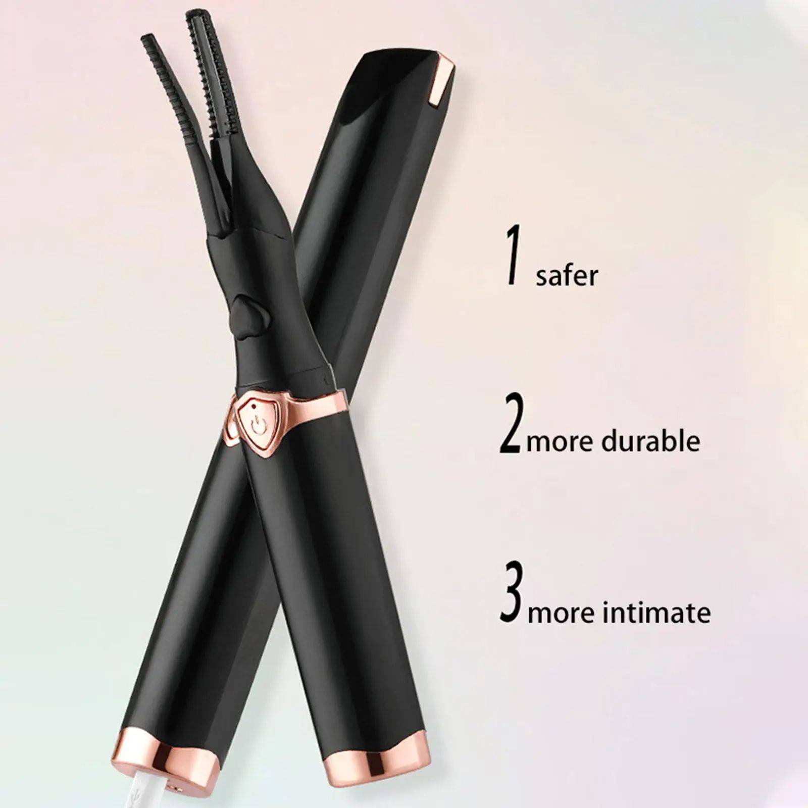 Portable USB Electric Eyelash Curler Fast and Natural ,Lasting Lash Curler Tool Naturally Curled Electric Eyelash Curler Intelligent Temperature Control Styling Make Up Eyelashes Curl