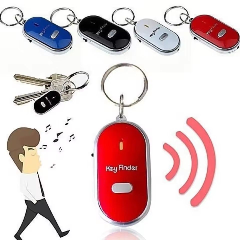 1 pcs /2 pcs Anti-Lost Key Finder Keychain Flashing Beeping Alarm Key Locator Sound Control Smart Finder With LED Whistle Women's Men's Gift