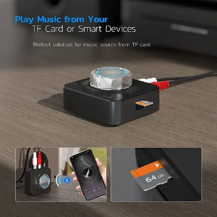 Bluetooth 5.0 Audio Receiver 3D Stereo Music Wireless Adapter TF Card RCA 3.5mm 3.5 AUX Jack For Car Speaker Amplifier Headphone