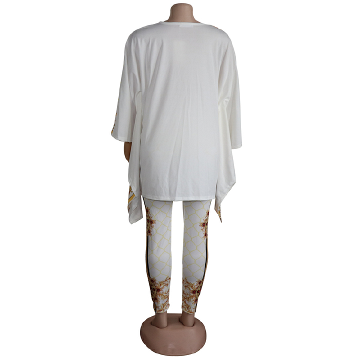 African Print Set-2 Piece Set Africa Clothes African Dashiki New Dashiki Fashion Suit (Top And Trousers) Super Elastic Party Plus Size For Lady