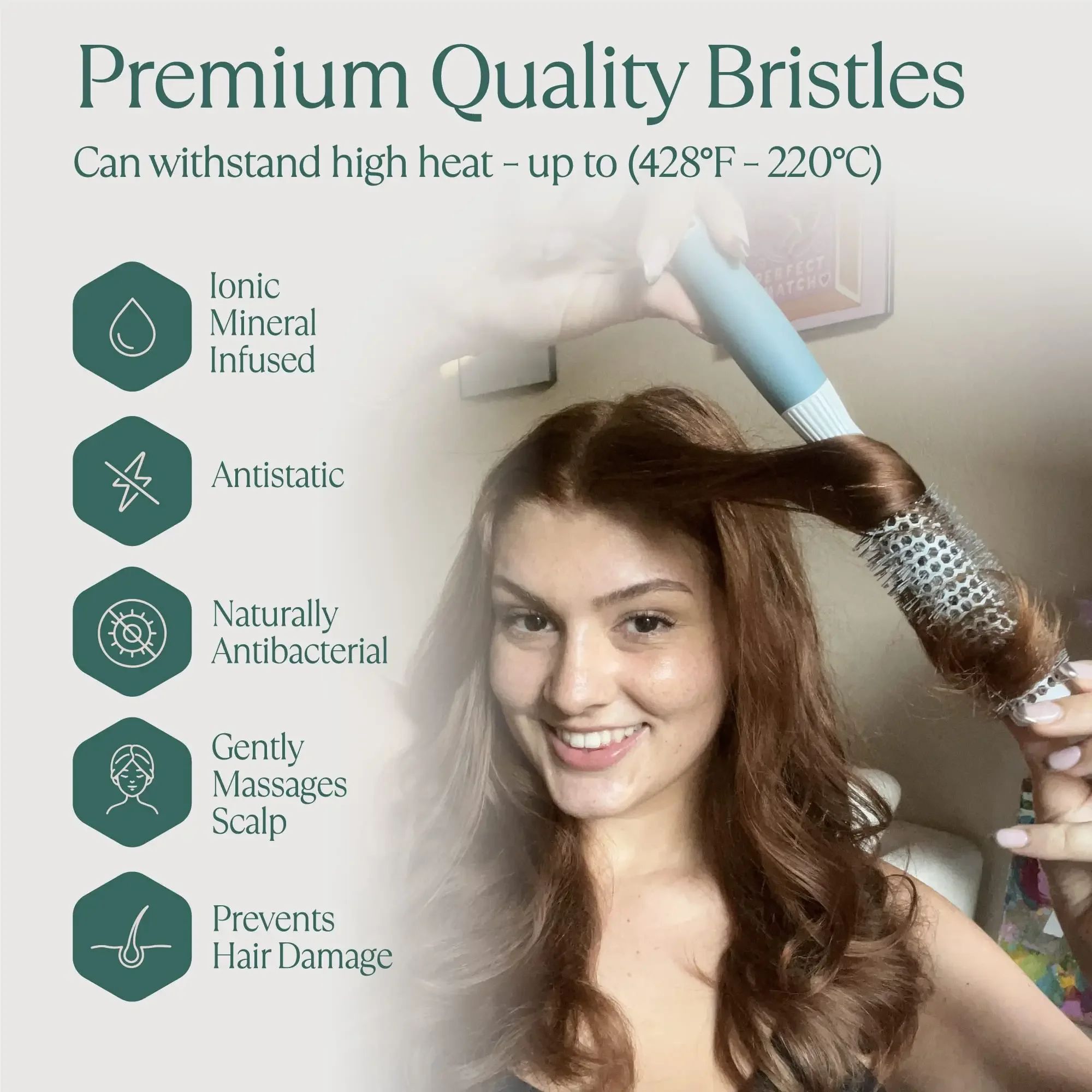 Hair Comb Professional Salon Hair Brush Hair Styling Hairbrush Hairdressing Comb Round Curly Hair Rollers Tools Blue