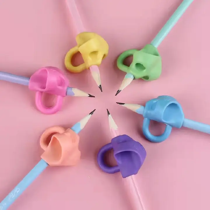 5Pcs Silicone Pencil Grips Three Fingers Fixed Handwriting Posture Correction Grip Trainer Kids Pencil Holder Writing Aid Grip