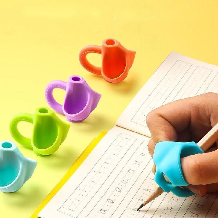 5Pcs Silicone Pencil Grips Three Fingers Fixed Handwriting Posture Correction Grip Trainer Kids Pencil Holder Writing Aid Grip