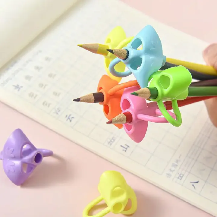 5Pcs Silicone Pencil Grips Three Fingers Fixed Handwriting Posture Correction Grip Trainer Kids Pencil Holder Writing Aid Grip