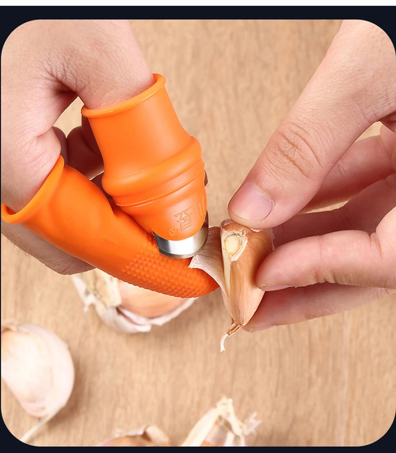 Finger Protector Silicone Thumb Knife Protector Gears Cutting Vegetable Harvesting Knife Pinching Plant Blade Scissors Gloves,Finger Tool Multifunction Kitchen Cutter