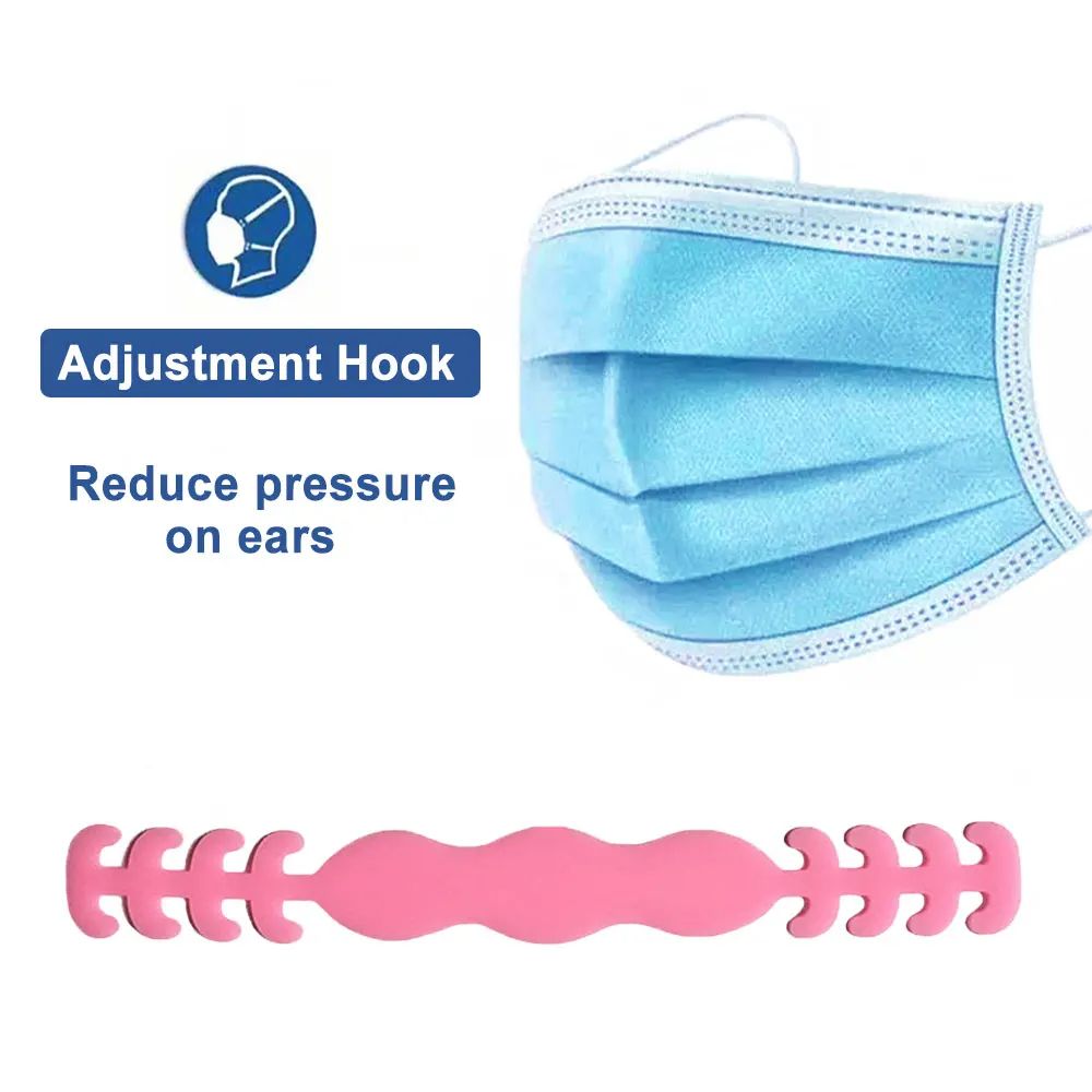 10pcs Mask Holder Silicone World Adjustable Anti-slip Silicone Mask hook Mask Ear Grips Saver ClipExtension Hook Masks Buckle Holder attache