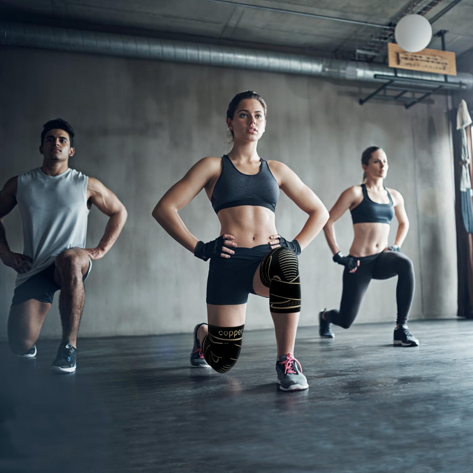 Sports Copper Ion Knee Pads Non-slip Knitted Nylon Knee Pads Patella Wear Tendon Injury Fitness Jump Rope Basketball Men Women