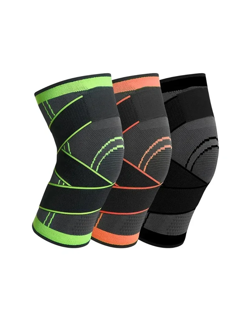 1PCS Sports Kneepad Men And Women Pressurized Elastic Knee Pads Support Fitness Gear Basketball Volleyball Bicycle Brace Protector Accessories