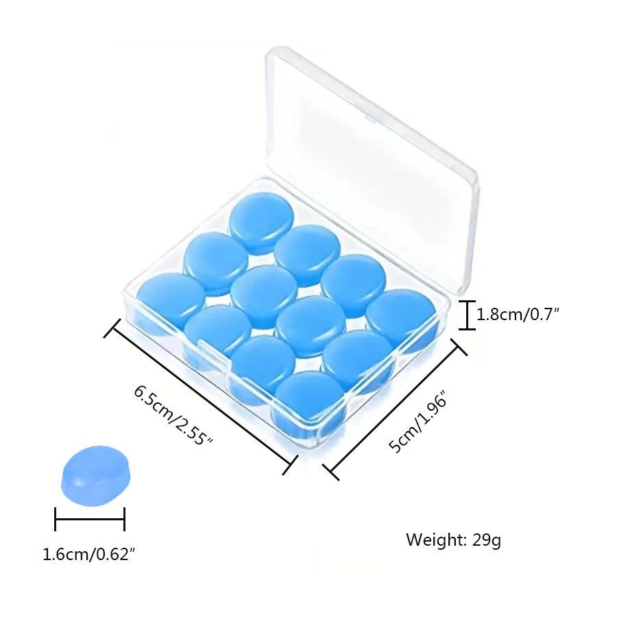 12Pcs Silicone Sleeping Ear Plugs Noise Reduction Anti Snore Sound Insulation Earplug Sleep Ear Protection Reusable Ear Plugs