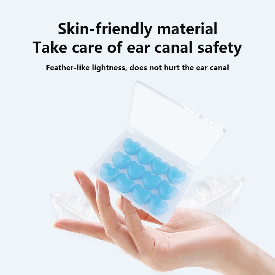 12Pcs Silicone Sleeping Ear Plugs Noise Reduction Anti Snore Sound Insulation Earplug Sleep Ear Protection Reusable Ear Plugs
