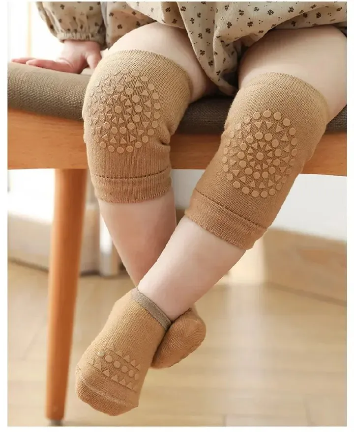 Baby Knee Pads Socks Set for Girls Boys Summer Solid Color Anti Slip Socks Kid Crawling Safety Floor Sock Leg Knee Protector