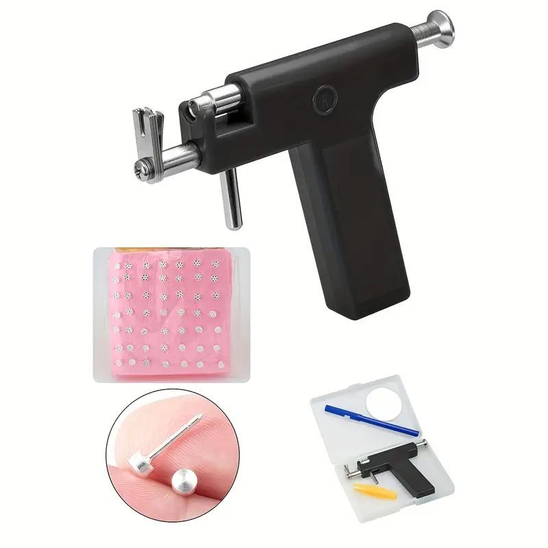 Professional Ear Piercing Gun Tool Set 98pcs Ear Studs Steel Ear Nose Navel Body Piercing Gun Unit Tool Kit Safety Pierce Tool
