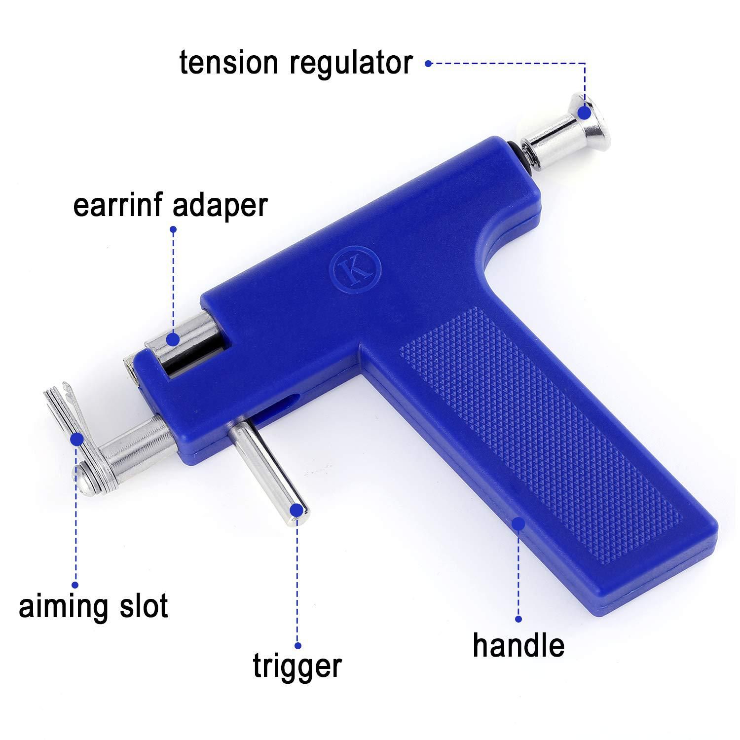 Professional Ear Piercing Gun Tool Set 98pcs Ear Studs Steel Ear Nose Navel Body Piercing Gun Unit Tool Kit Safety Pierce Tool