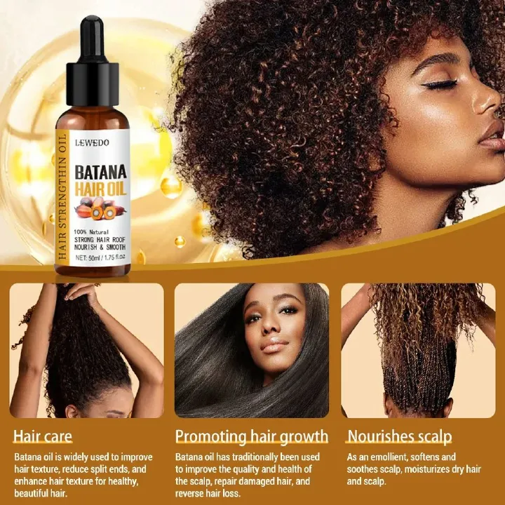 Africa Pure Batana Hair Care Oil Thickening Spray Batana Hair Growth,Hair Growth Batana Oil Serum Fast Growing Hair Essential Oil Beauty Hair Care Anti-Hair Loss Essence Natural Repair Damaged Hair