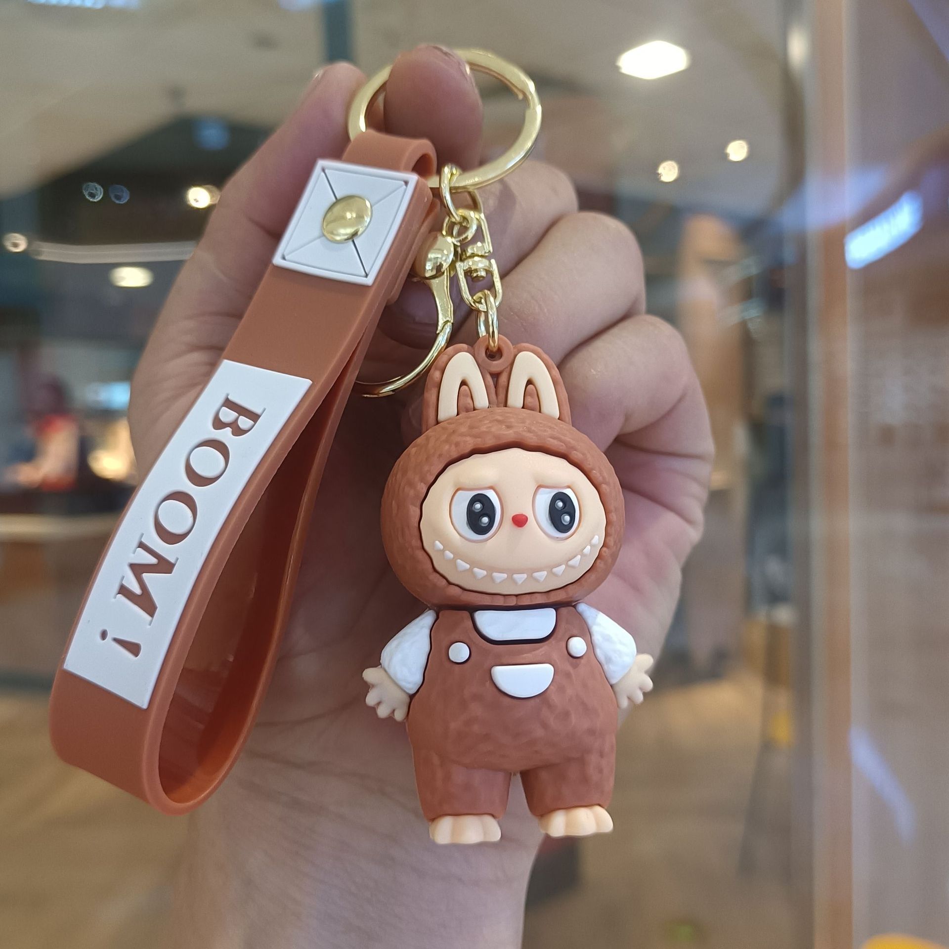 Kawaii Labubu Keychain Keyrings Figure Labubu Doll Pendant for Backpack Car Key Holder Accessories Jewelry Kids Toy Gifts