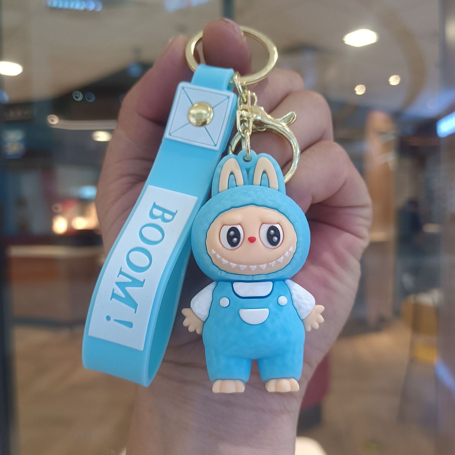 Kawaii Labubu Keychain Keyrings Figure Labubu Doll Pendant for Backpack Car Key Holder Accessories Jewelry Kids Toy Gifts