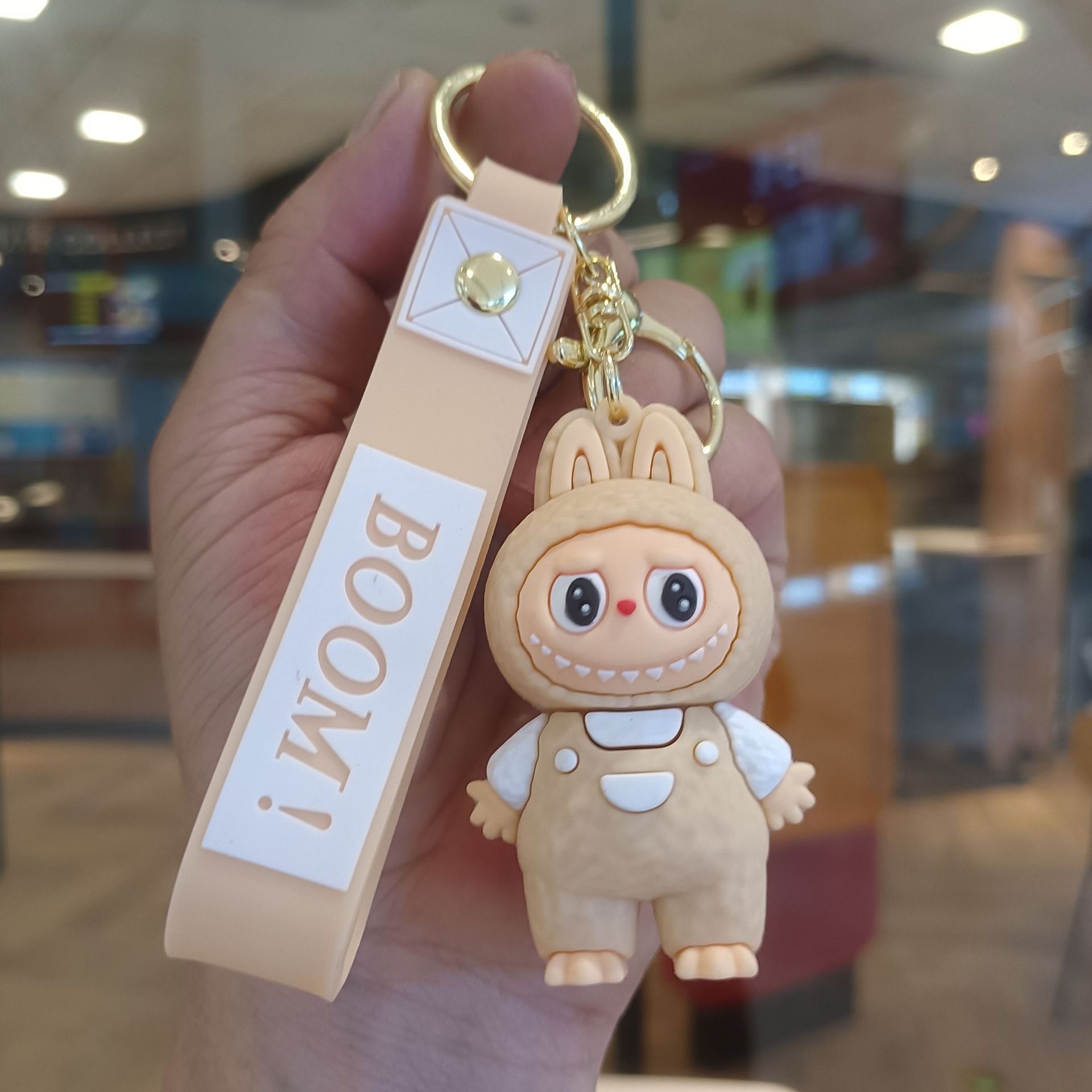 Kawaii Labubu Keychain Keyrings Figure Labubu Doll Pendant for Backpack Car Key Holder Accessories Jewelry Kids Toy Gifts