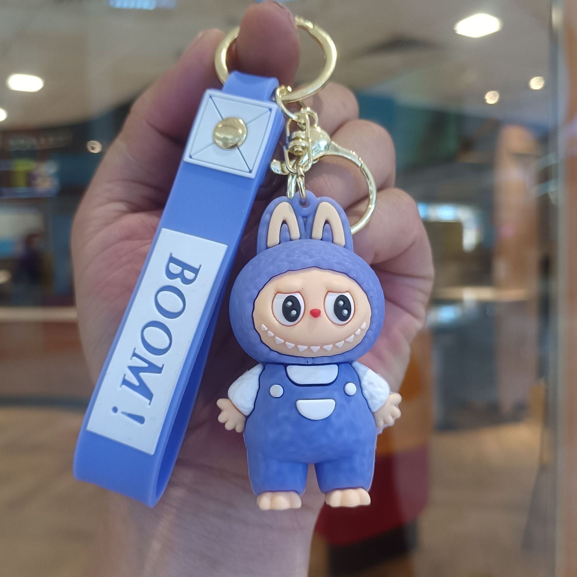 Kawaii Labubu Keychain Keyrings Figure Labubu Doll Pendant for Backpack Car Key Holder Accessories Jewelry Kids Toy Gifts