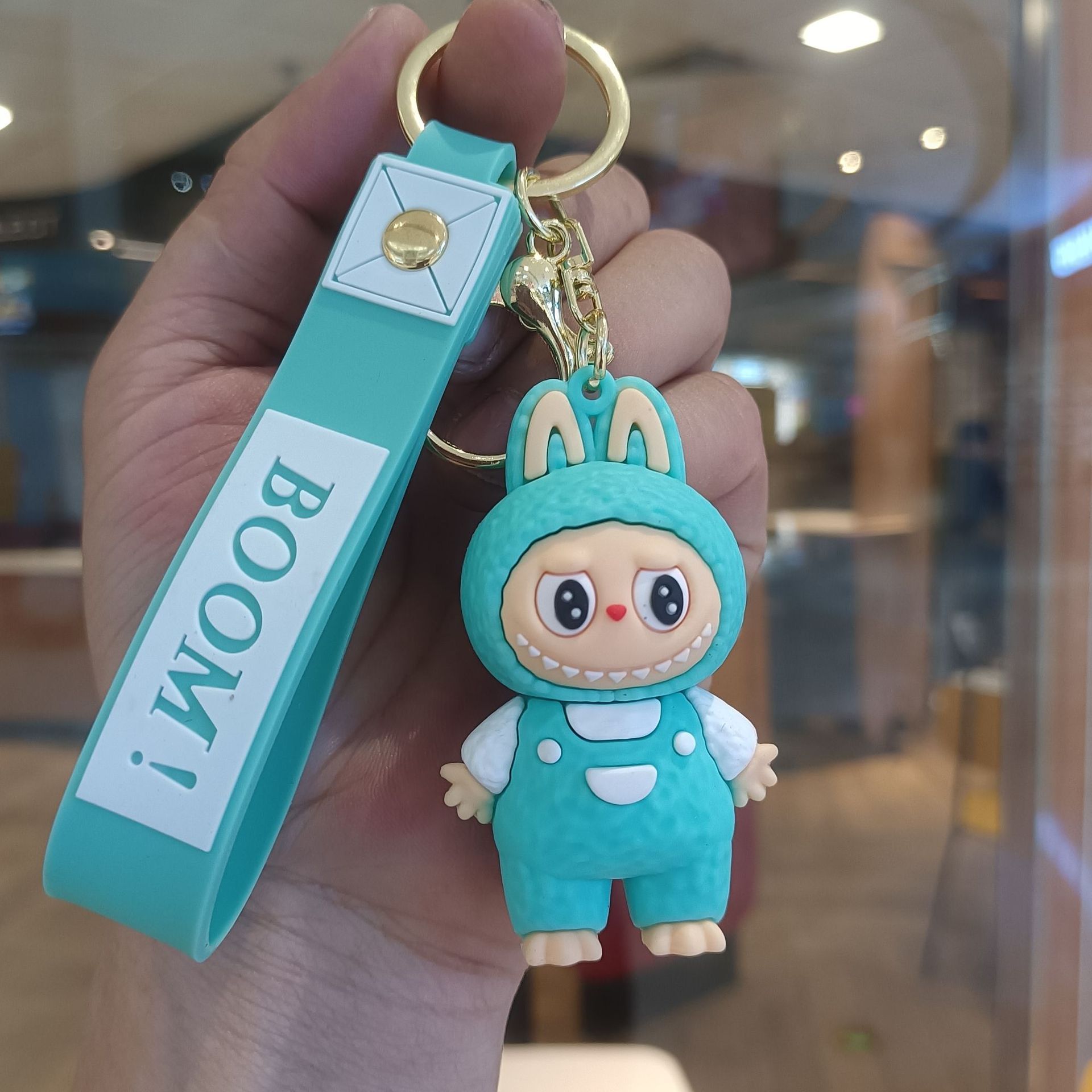 Kawaii Labubu Keychain Keyrings Figure Labubu Doll Pendant for Backpack Car Key Holder Accessories Jewelry Kids Toy Gifts