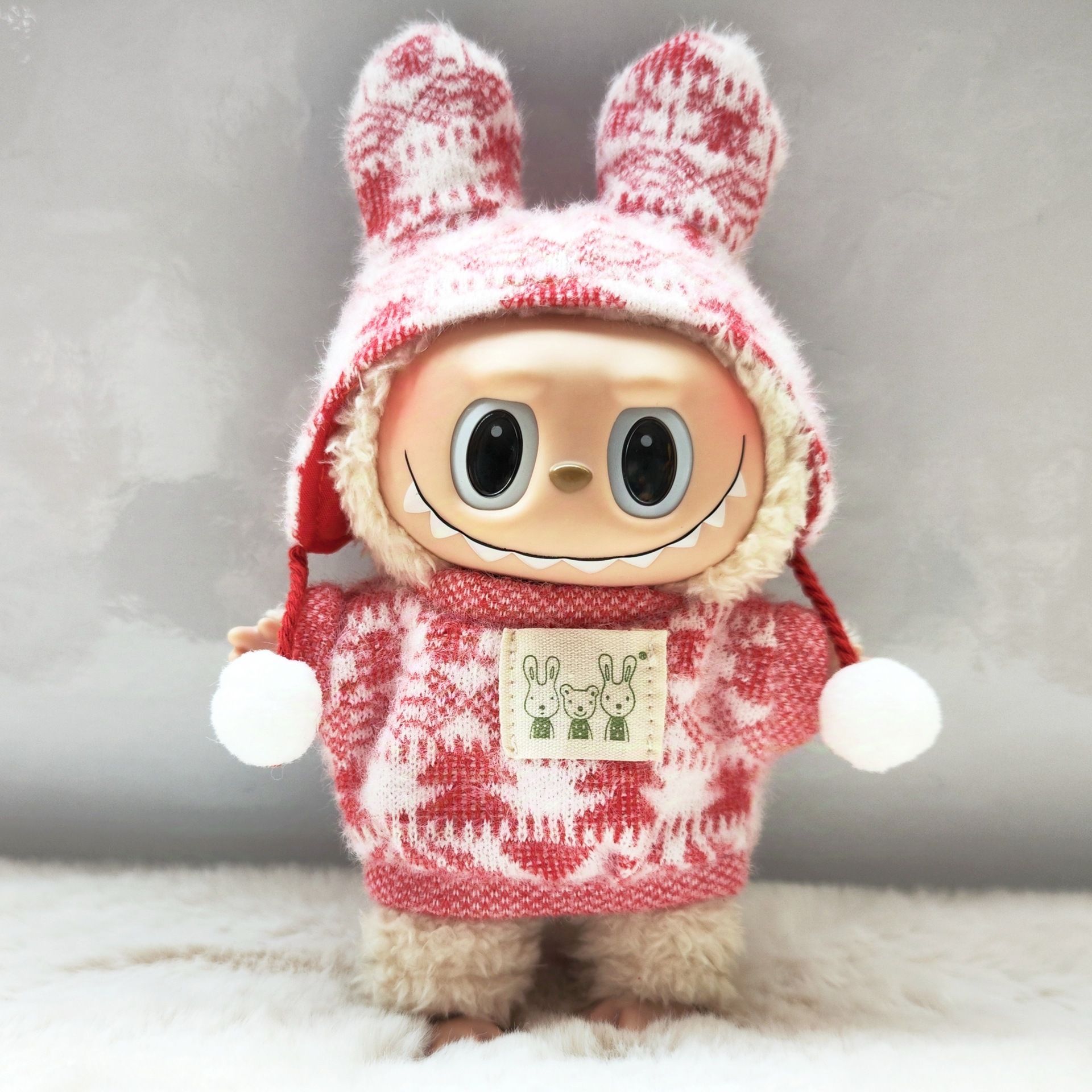For Labubu'S Clothes Striped sweater outfit Match with hat pendant Can match according to your preferences Labubu Accessories