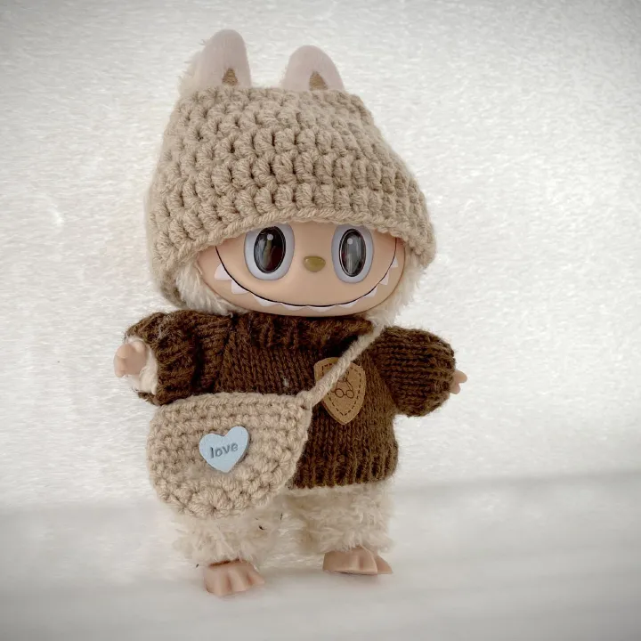 For Labubu'S Clothes Striped sweater outfit Match with hat pendant Can match according to your preferences Labubu Accessories