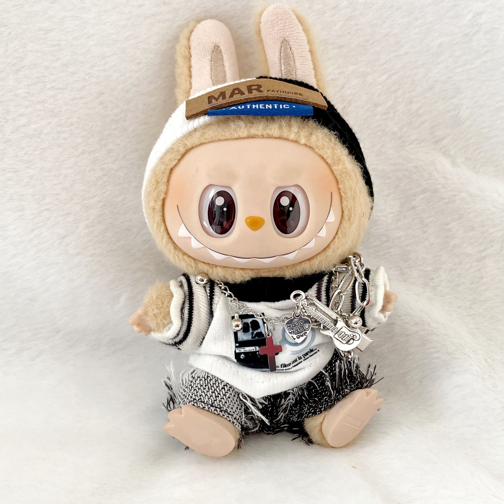 For Labubu'S Clothes Striped sweater outfit Match with hat pendant Can match according to your preferences Labubu Accessories