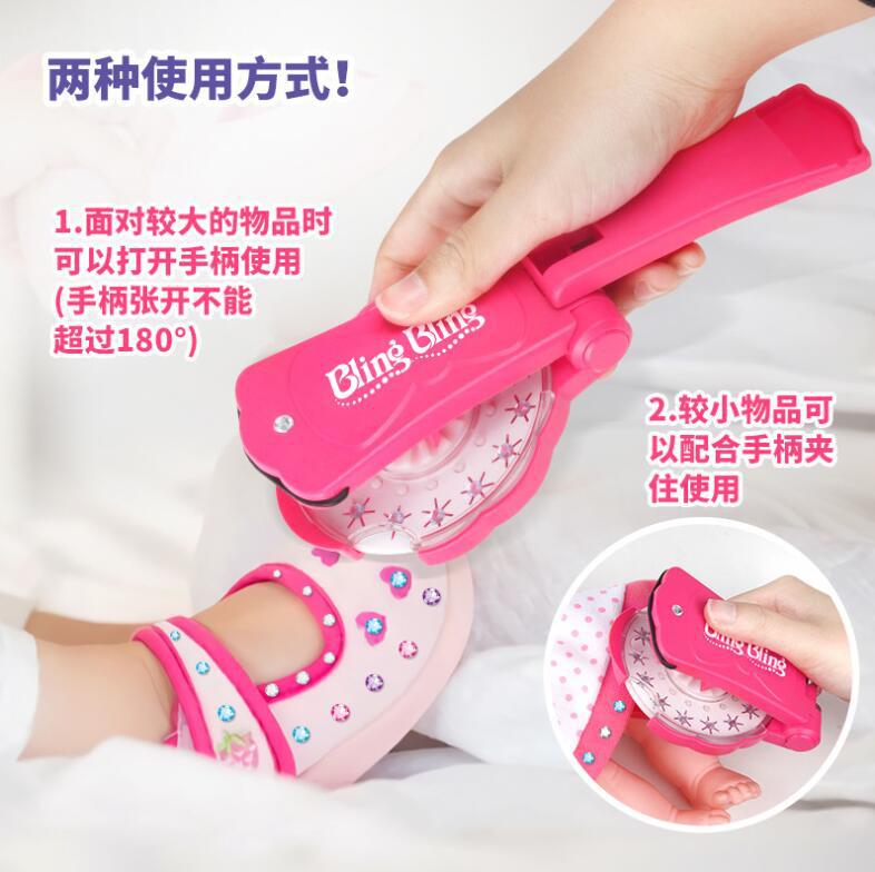 New Hair Gems Machine Toy Set for Girls Makeup Play DIY Diamond Rhinestone Sticker Hair Decoration Tool Kids Toys for Girls Gift