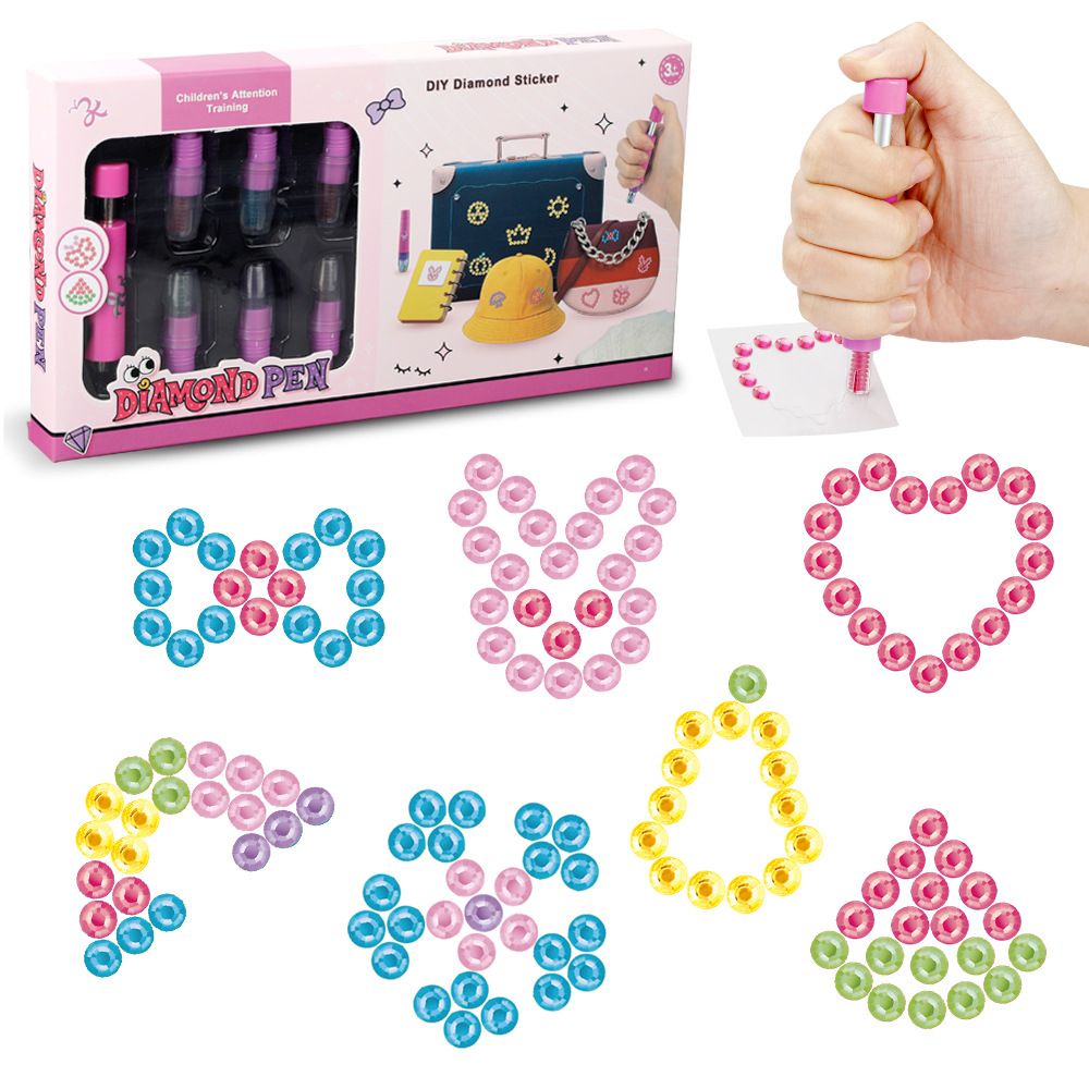 New Hair Gems Machine Toy Set for Girls Makeup Play DIY Diamond Rhinestone Sticker Hair Decoration Tool Kids Toys for Girls Gift