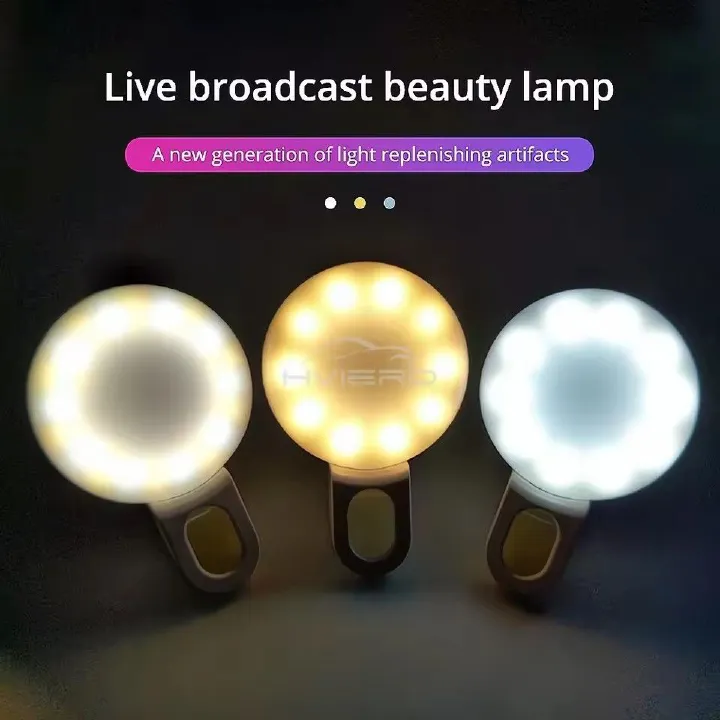 Mini Clip Mobile Phone Fill Night Light Warm White Flashlight Night Reading Light Three-block Camera Lens Selfie Artifact Beauty