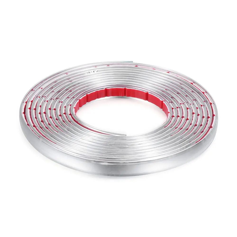 Chrome Moulding Trim Car Door Protector Stickers Strip Bumper Grill Car Anti-Collision Tape Door Edge Guard Plate Bright Sticker