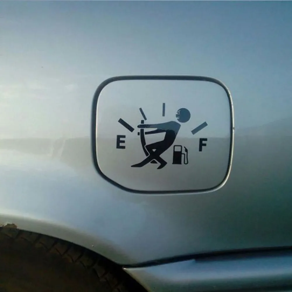 1PCS Car Pull Fuel Tank Stickers Funny Car Waterproof Stickers Pull Fuel Consumption Decal for Car Exterior Accessorie