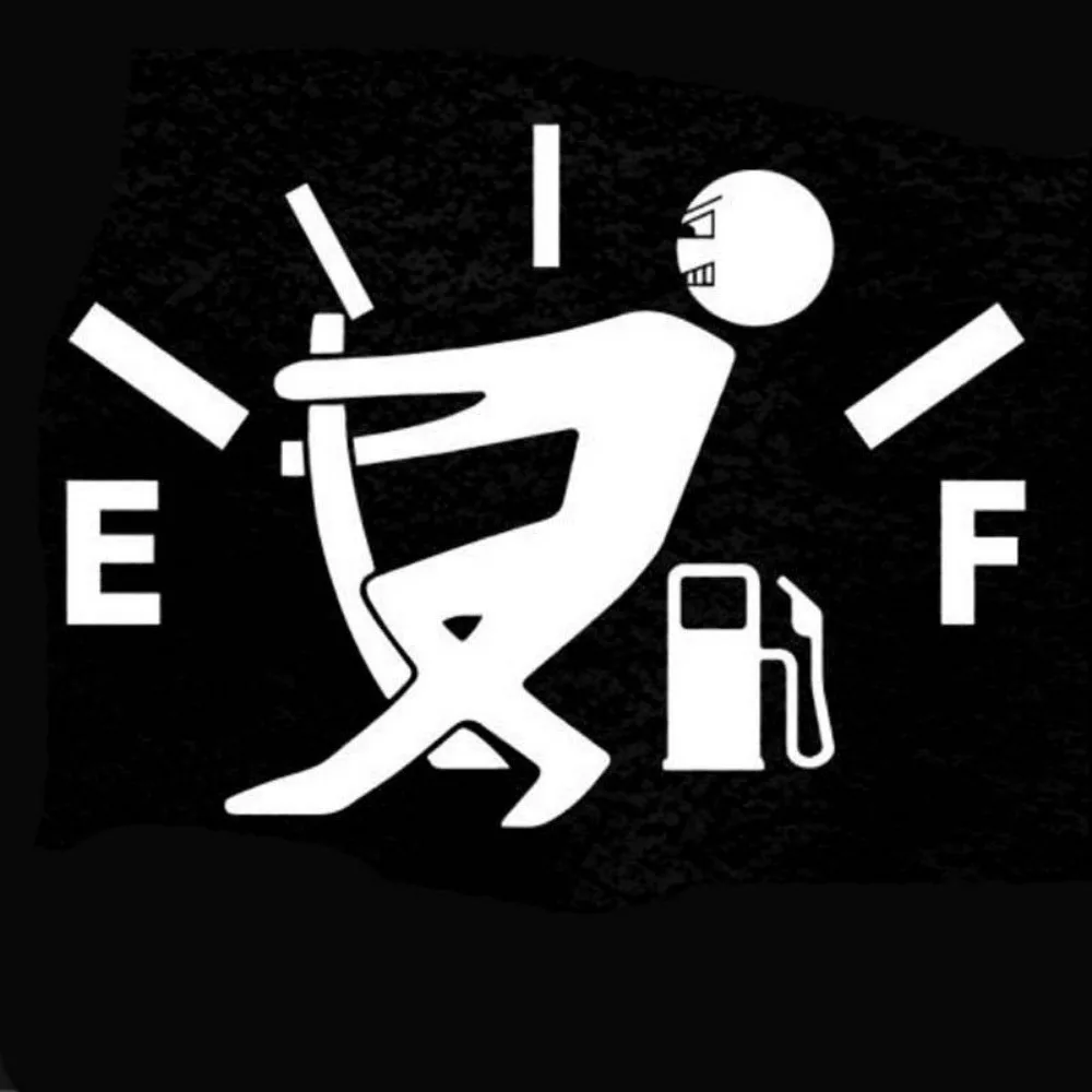 1PCS Car Pull Fuel Tank Stickers Funny Car Waterproof Stickers Pull Fuel Consumption Decal for Car Exterior Accessorie