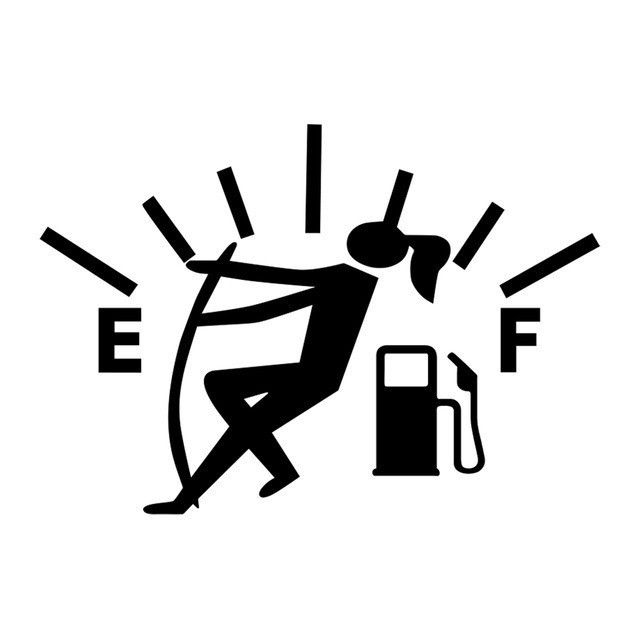 1PCS Car Pull Fuel Tank Stickers Funny Car Waterproof Stickers Pull Fuel Consumption Decal for Car Exterior Accessorie