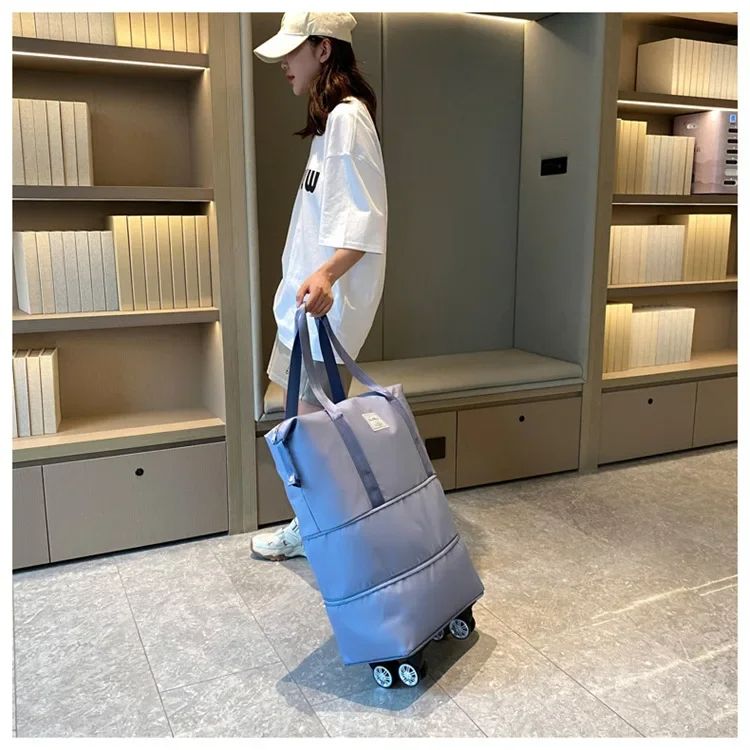 Large Capacity Waterproof Travel Bag with Universal Wheels for Business Trips And Maternity Storage Separate Wet And Dry Expansi,3-Size Silent Wheel Foldable Travel Bag,