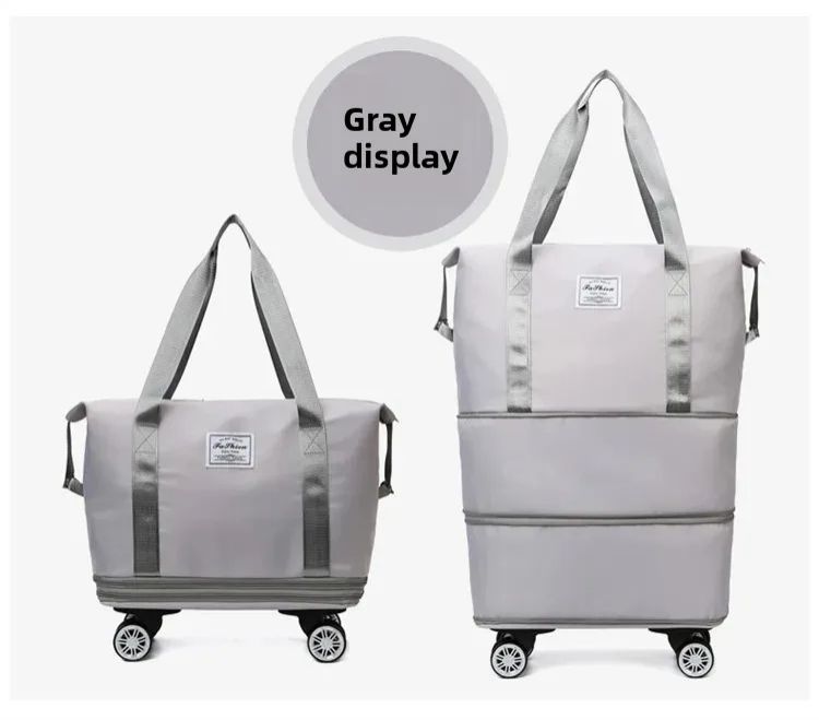 Large Capacity Waterproof Travel Bag with Universal Wheels for Business Trips And Maternity Storage Separate Wet And Dry Expansi,3-Size Silent Wheel Foldable Travel Bag,