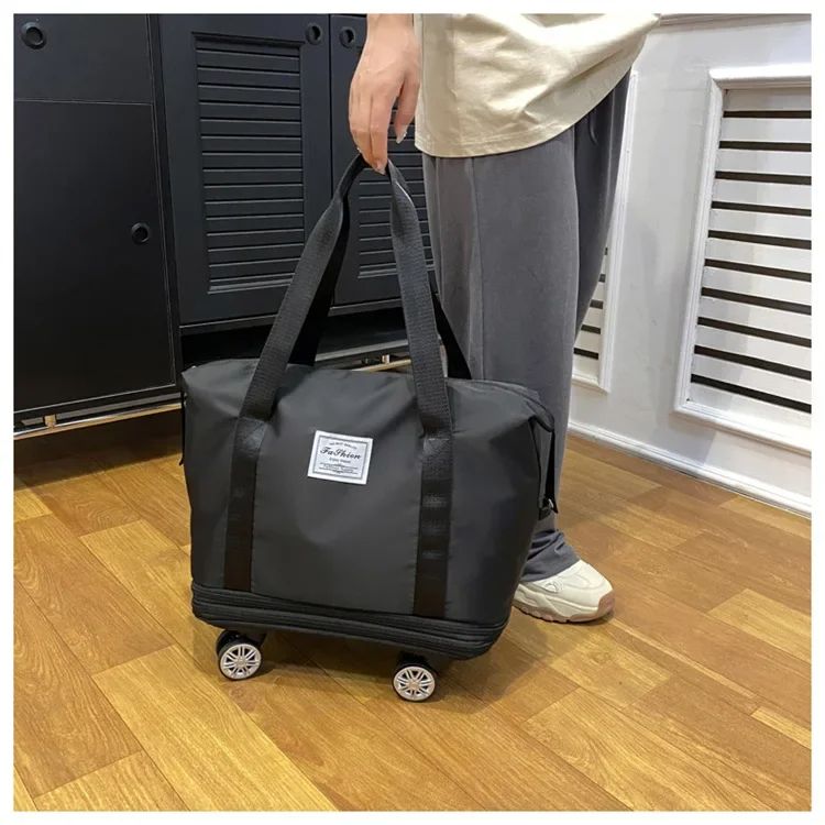 Large Capacity Waterproof Travel Bag with Universal Wheels for Business Trips And Maternity Storage Separate Wet And Dry Expansi,3-Size Silent Wheel Foldable Travel Bag,