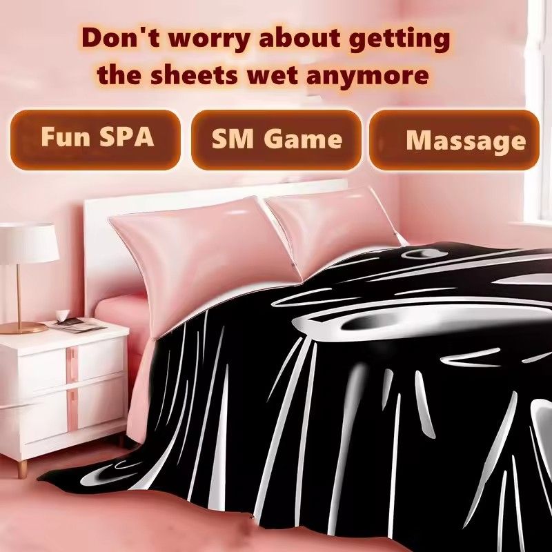 1 PCS Leather Waterproof Bedding Pvc Vinyl Couple Cushion Mat Bed Sheet Allergy Relief Bed Cover Sheets For Adult Couples Play SPA