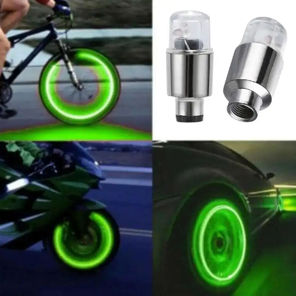 Car Motorcycle Wheel Tire Tyre Cap,Car Hub Ambient Light Bicycle LED Tire Lights Universal Car Neon Lamp Valve Cover Lights Tire Colorful Flashing Bulb Decoration