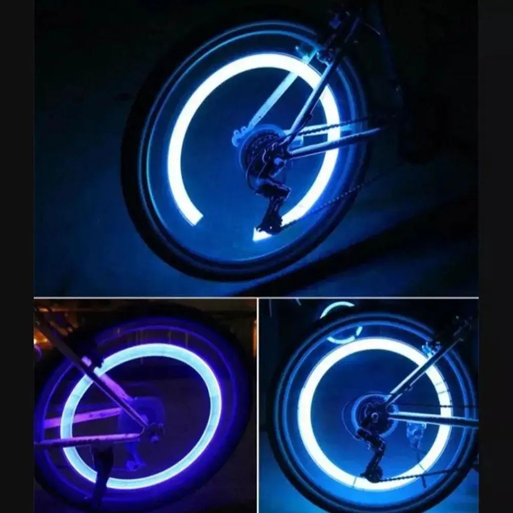 Car Motorcycle Wheel Tire Tyre Cap,Car Hub Ambient Light Bicycle LED Tire Lights Universal Car Neon Lamp Valve Cover Lights Tire Colorful Flashing Bulb Decoration