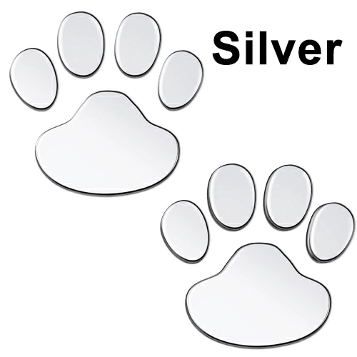 4 pcs Car Stickers and Decals Paw 3D Animal Dog Cat Bear Foot Prints Footprint Decal Car Sticker Silver Red Black Golden