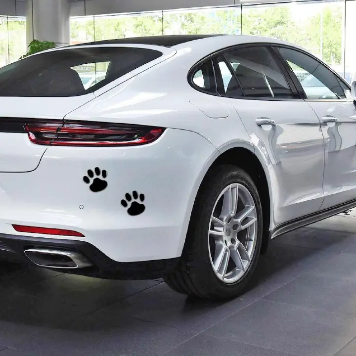 4 pcs Car Stickers and Decals Paw 3D Animal Dog Cat Bear Foot Prints Footprint Decal Car Sticker Silver Red Black Golden