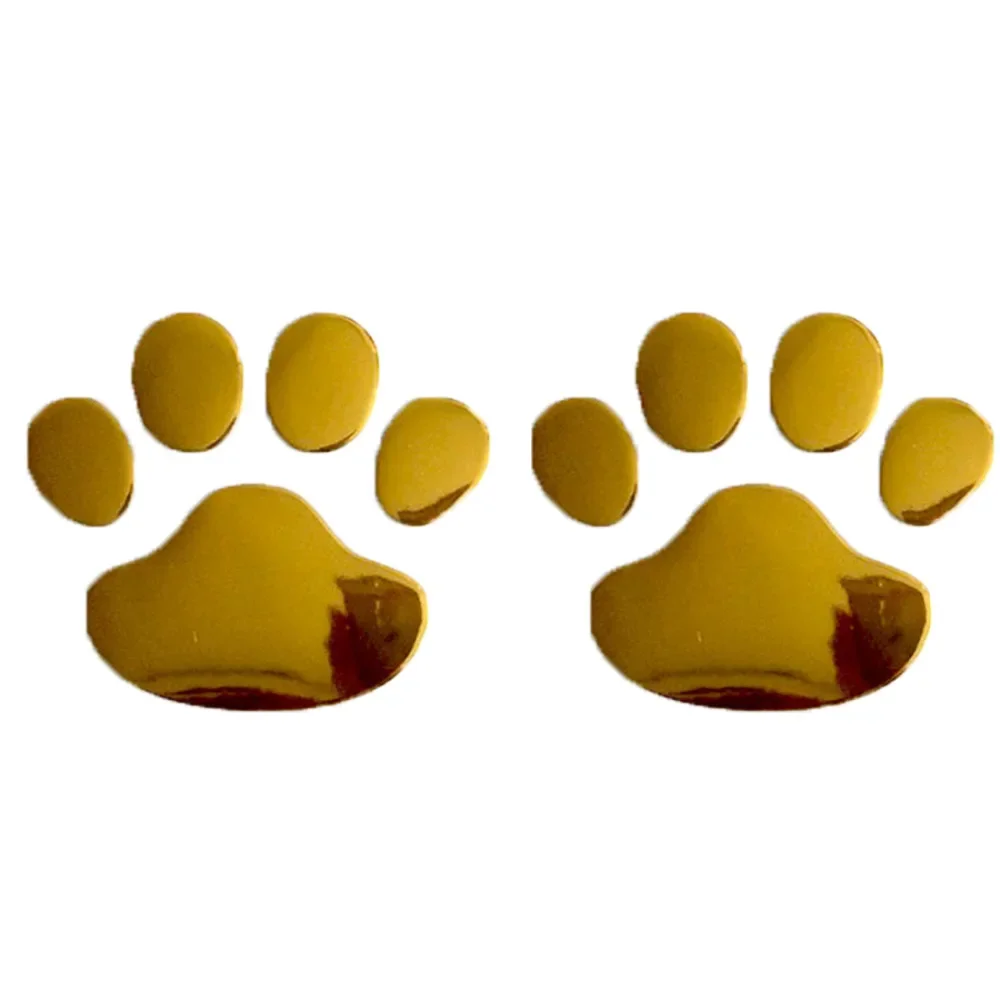 4 pcs Car Stickers and Decals Paw 3D Animal Dog Cat Bear Foot Prints Footprint Decal Car Sticker Silver Red Black Golden