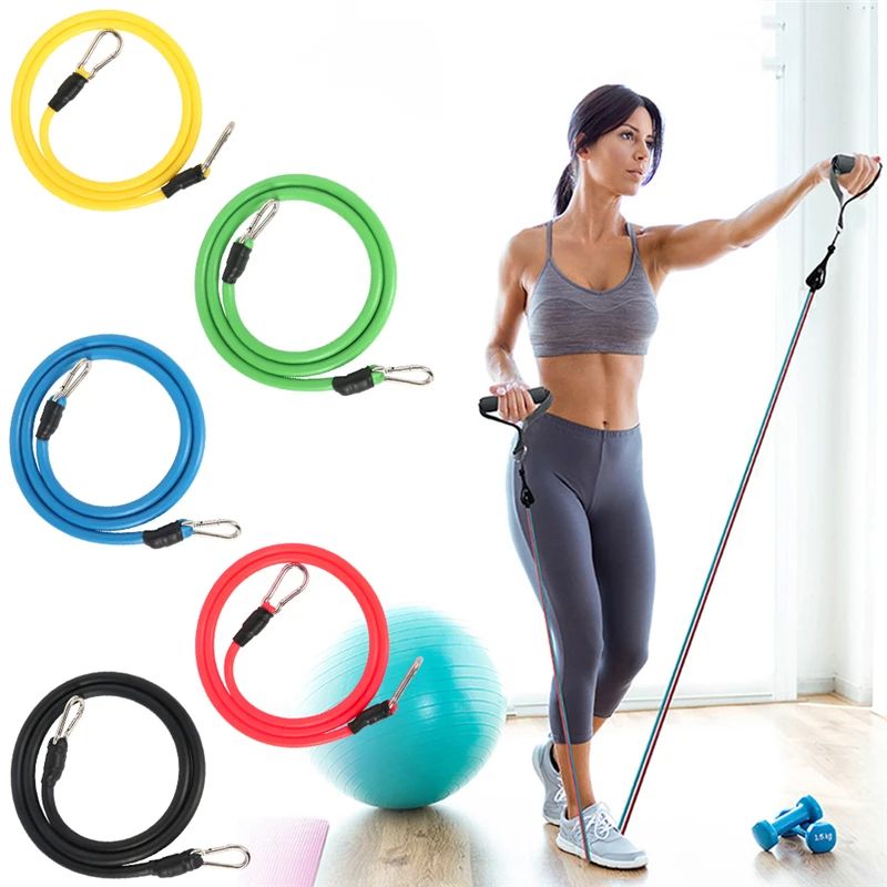 11 PCS Training Resistance Bands Yoga Pull Rope Tube Expander Fitness Equipment Home Elastic Bands for Exercise Workout Training