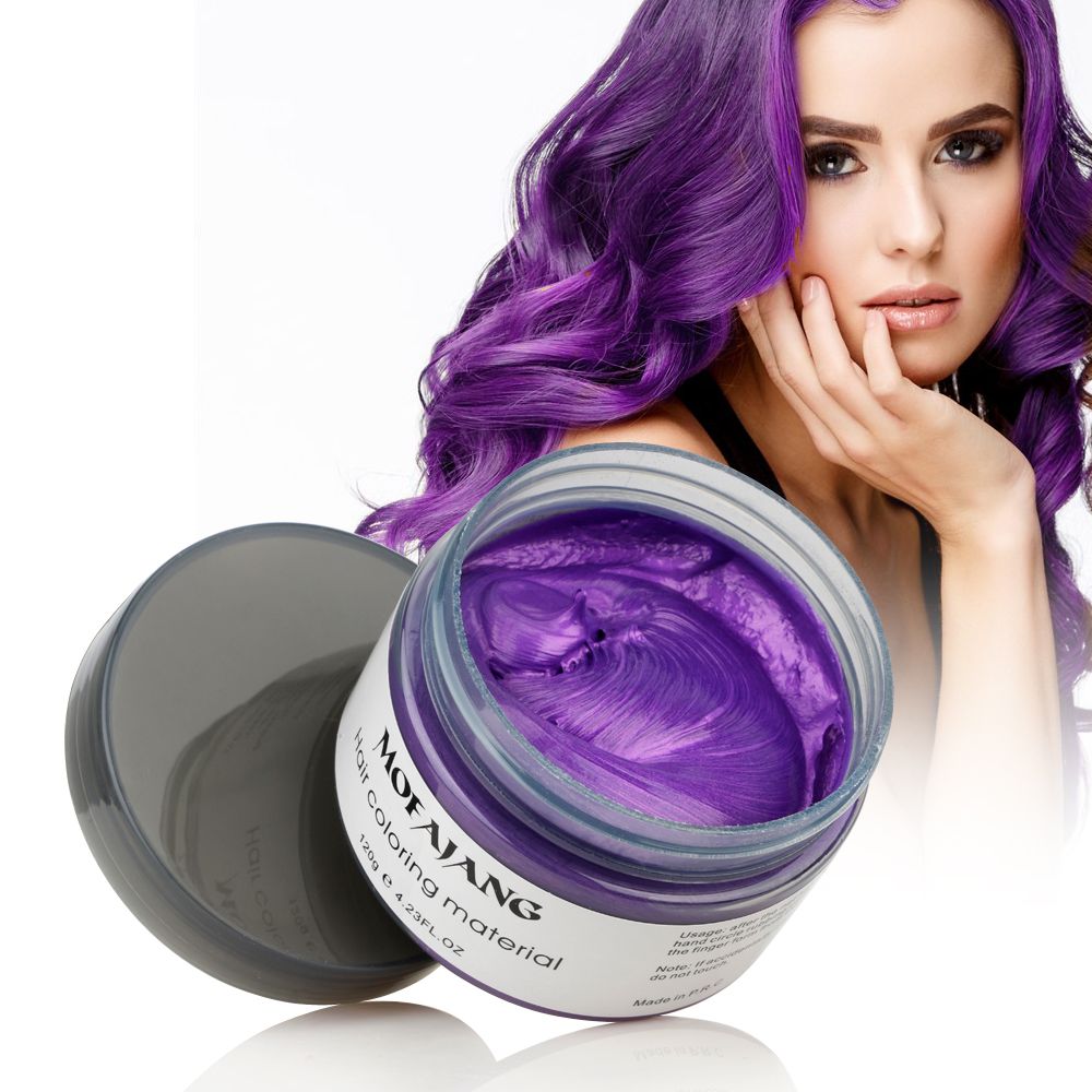 9 Colors Hair Wax Styling Conditioning Oil Mofajang Color Hair Wax Styling Pomade Silver Grandma Grey Disposable Natural Hair Strong Gel Cream Hair Dye for Women Men 120g