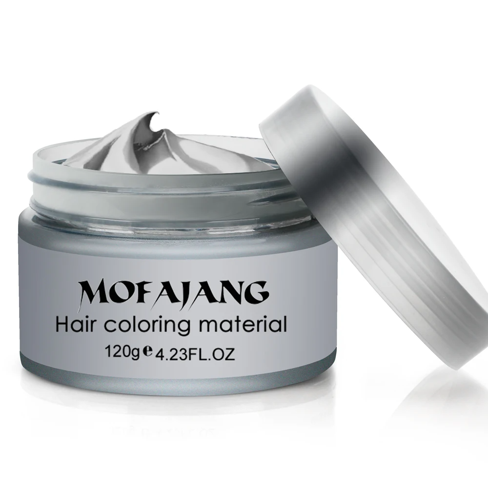 9 Colors Hair Wax Styling Conditioning Oil Mofajang Color Hair Wax Styling Pomade Silver Grandma Grey Disposable Natural Hair Strong Gel Cream Hair Dye for Women Men 120g