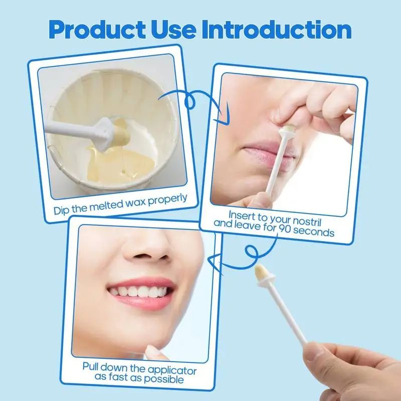 100PCS Nose Wax Sticks Nose Wax Applicators For Painless Nose Hair Removal Tool Wax Accessories Beeswax Safe
